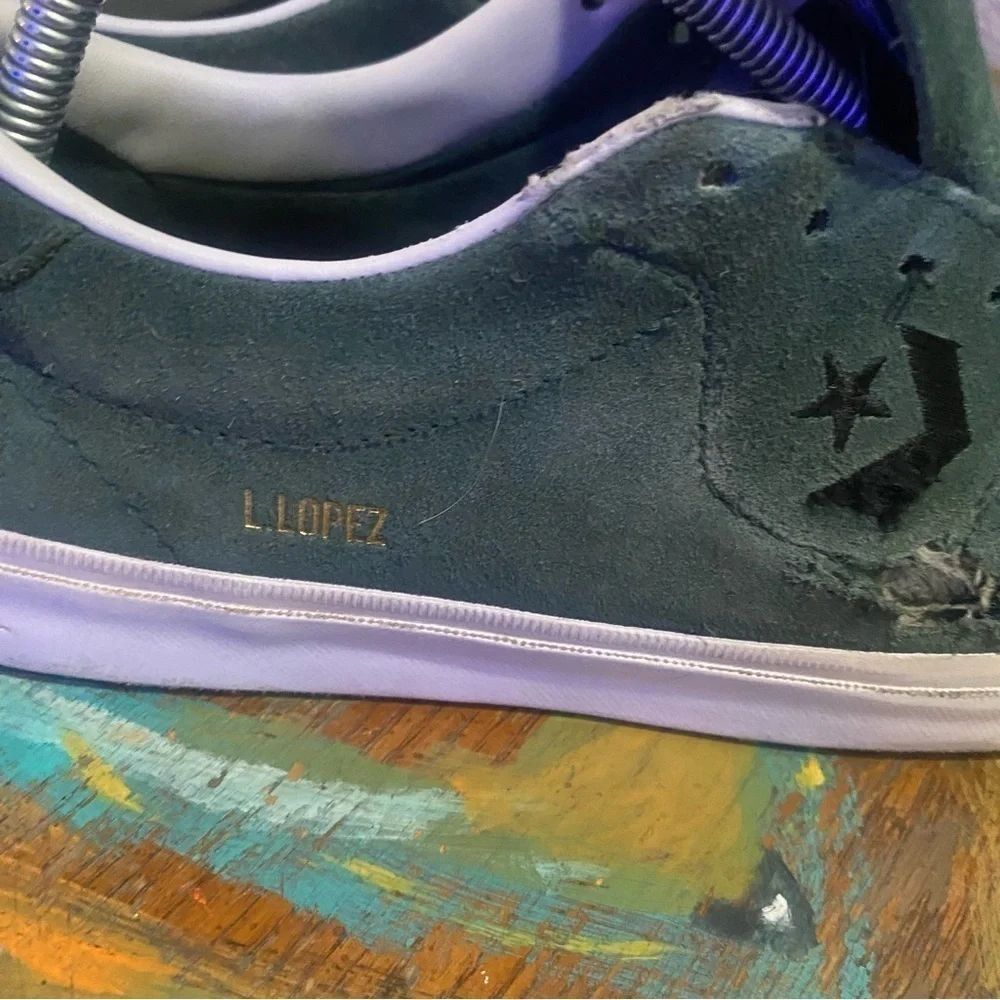 Converse Louie Lopez Pro Ox CONS Skate Shoes Green Suede Mens 9 Womens 10.5 - Picture 3 of 7